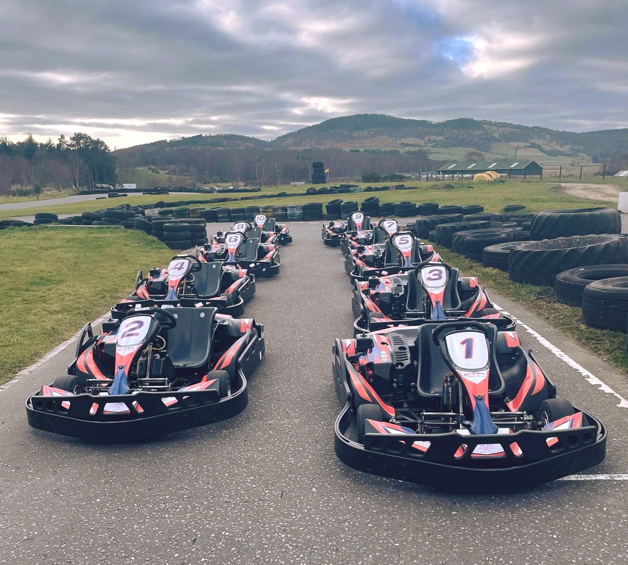 Kart racing at Deeside Activity Park, directly adjacent to Cairnton Farm Cottages in Lumphanan