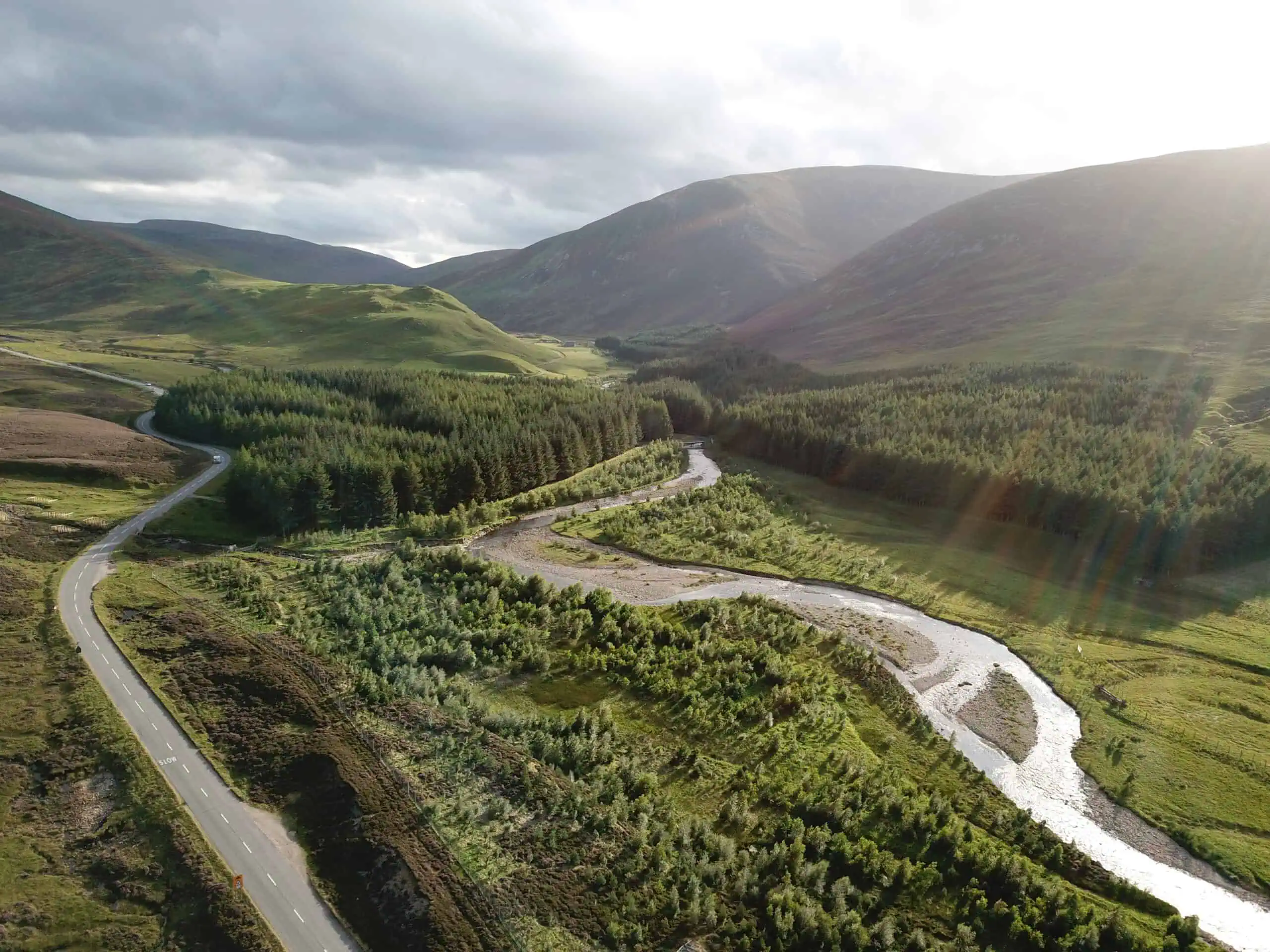 The Invercauld landscape from above