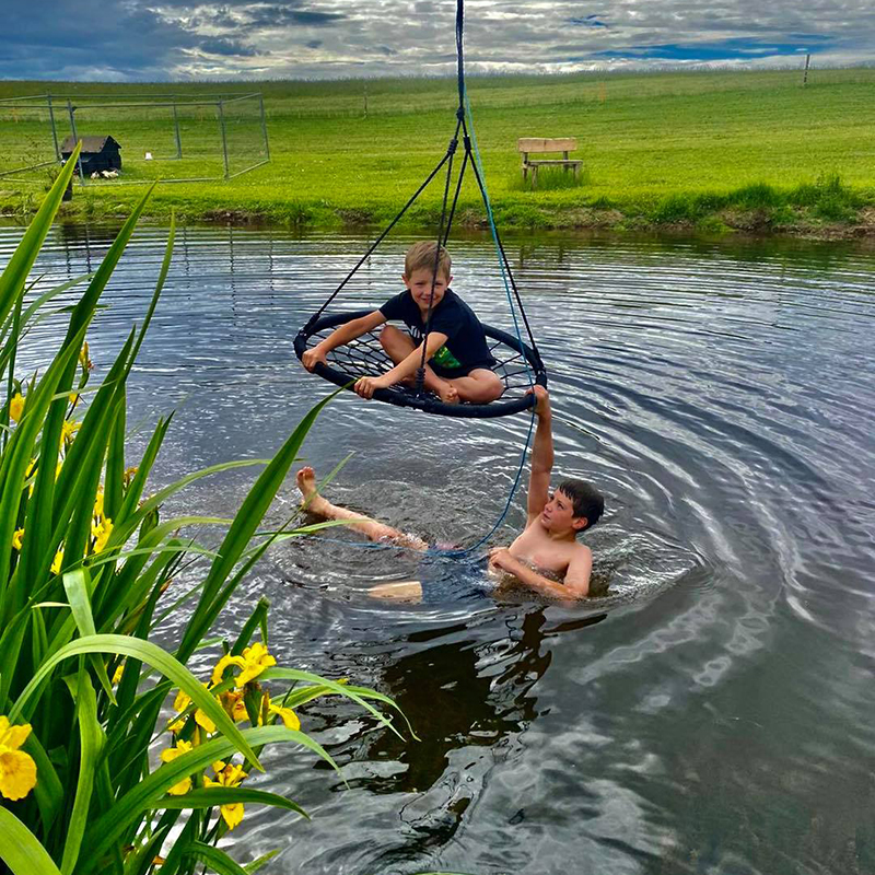 Zipwire, swing-ball, firepit and outdoor games for families